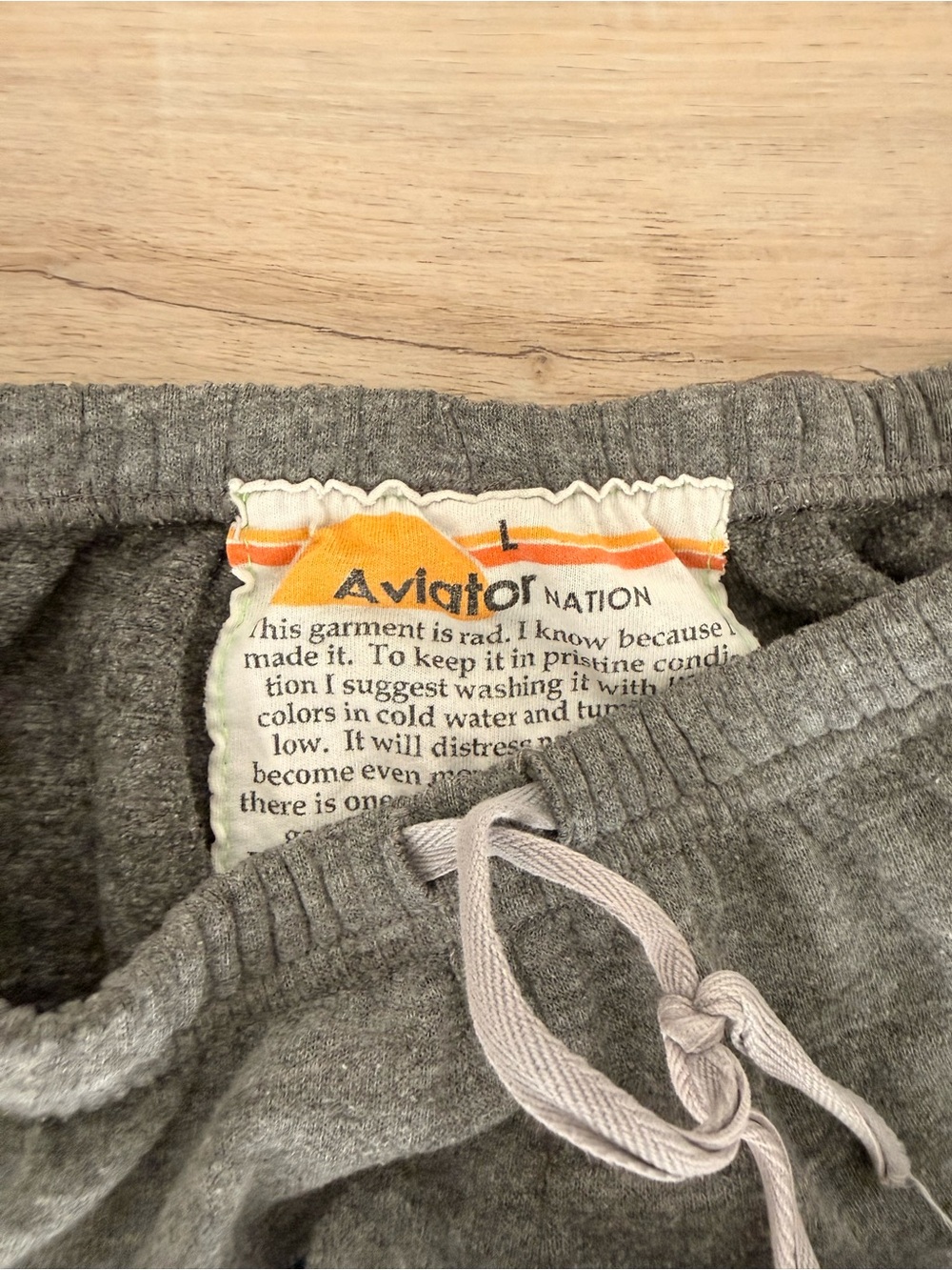 Aviator Nation Gray Sweatshorts with Retro Orange Logo - Picture 2 of 3
